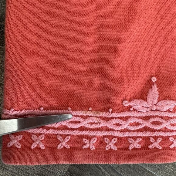 Sleeping On Snow Anthropologie Sweater M Embroidered Boho Pull Over Knit Hippie - Picture 9 of 10